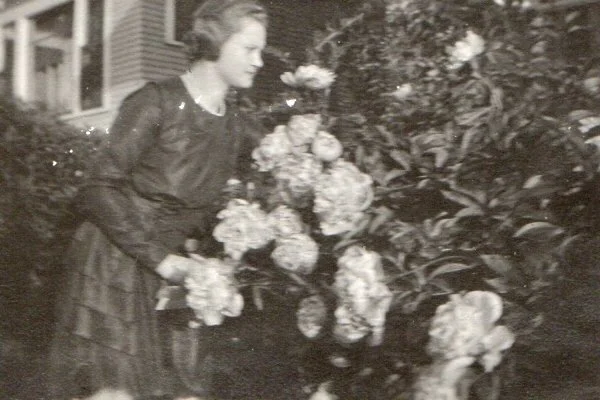 Family photo with Peonies