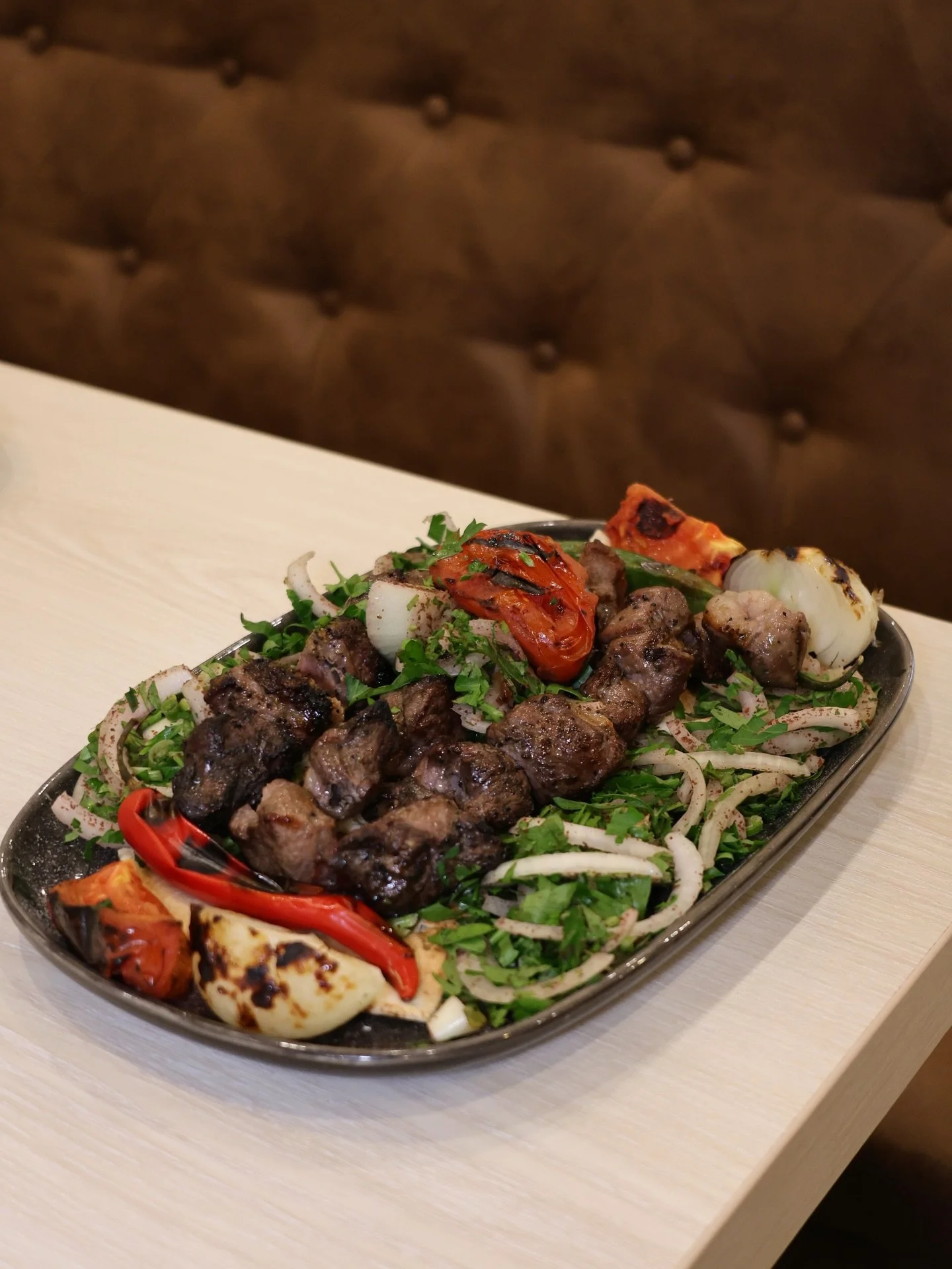 From our Grill: Lamb 

Three perfectly grilled skewers of tender, juicy lamb served with grilled onions, tomatoes, biwaz salad &amp; bread.

Smoky, flavour-packed, and definitely a must try 😍