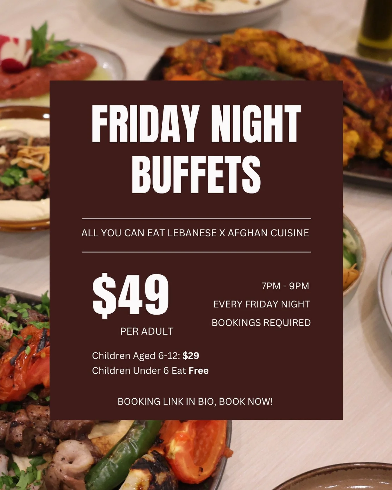 FRIDAY BUFFETS ARE HERE ✨

You asked, and we had to do it! After the incredible love for our Ramadan Buffets, we&rsquo;re now serving a buffet every Friday.

Bring your family and friends and enjoy an evening filled with your favourite dishes.

Booki