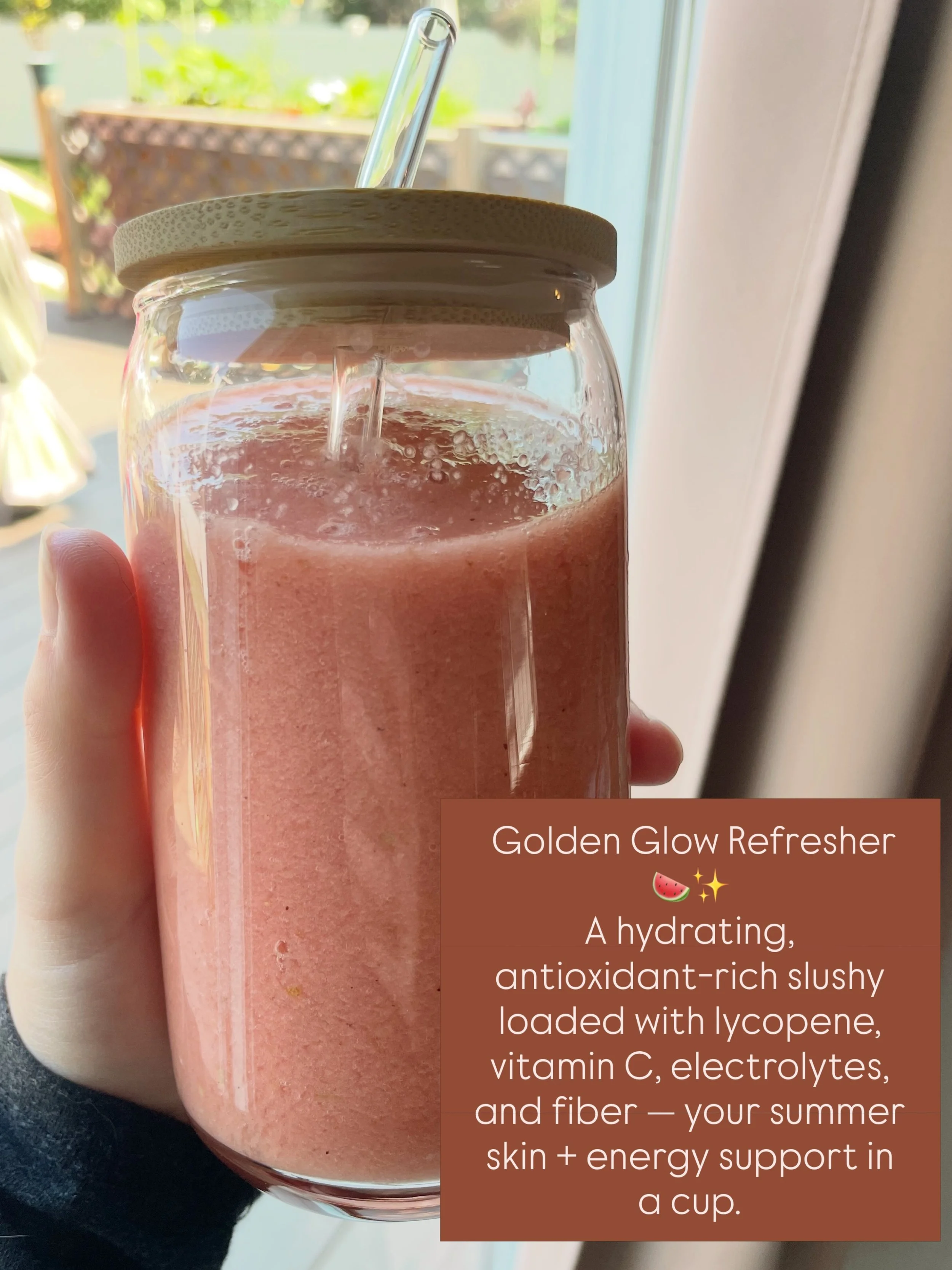 🍉✨ Golden Glow Refresher &mdash; A hydrating, antioxidant‑rich slushy loaded with lycopene, vitamin C, electrolytes, and fiber &mdash; your summer skin + energy support in a cup.

What It Does For You👇🏻

Lycopene Support 🍉❤️
- Watermelon is rich 
