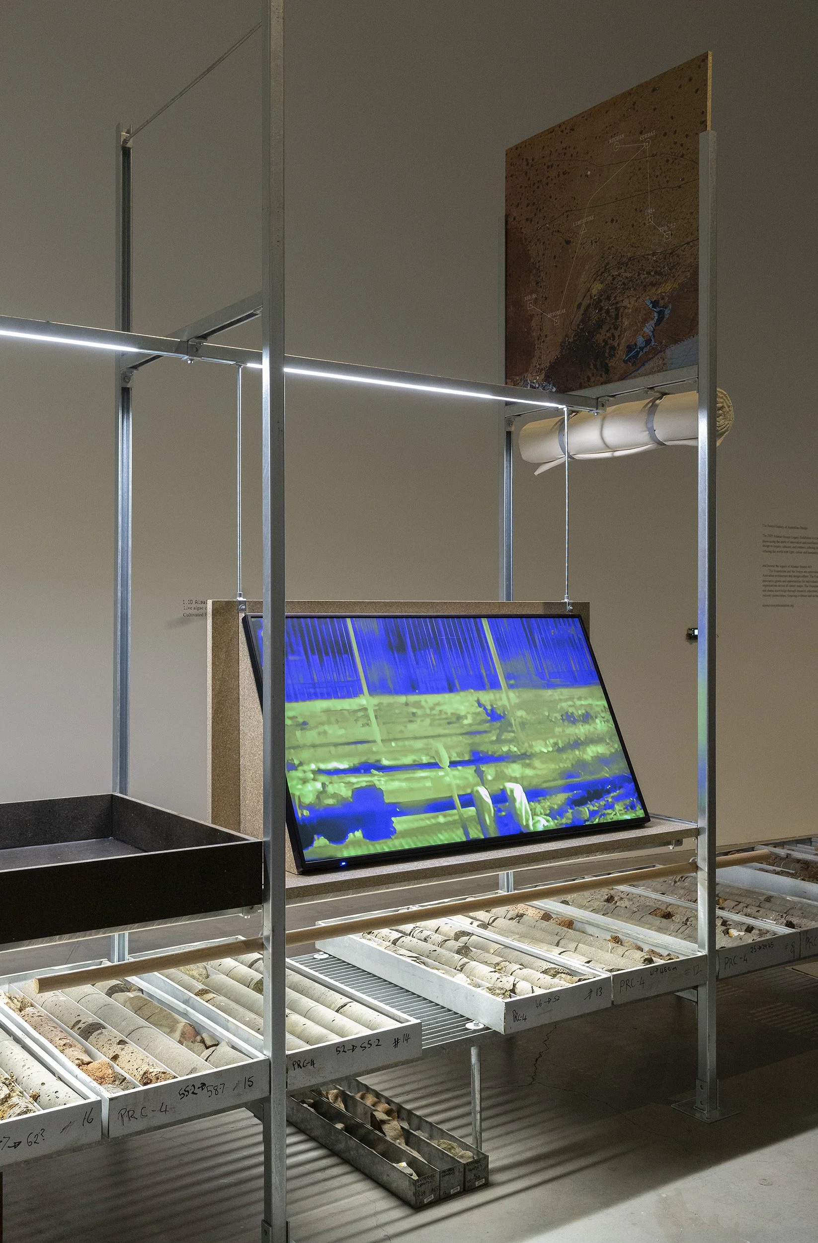 Simulaa, Strata Signals, 2025 (detail), in Deep Time Real Time, RMIT Design Hub Gallery, Carlton, 2025. Photo by Christian Capurro.