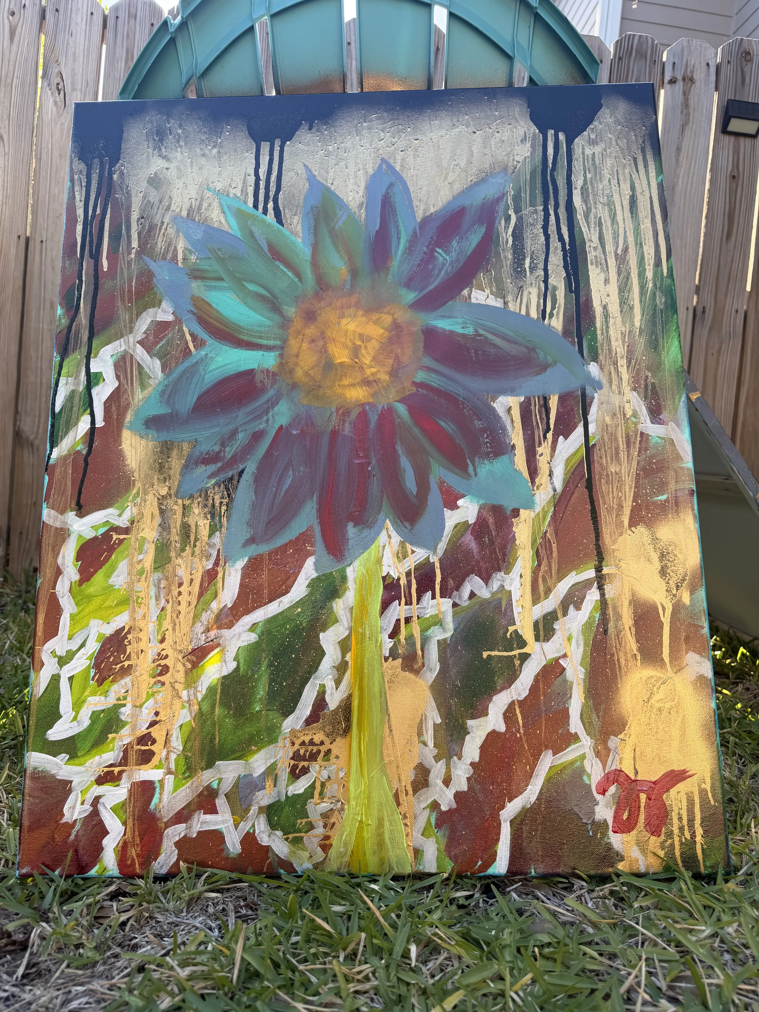 "Indie Blanket" Vibrant Abstract Floral Canvas