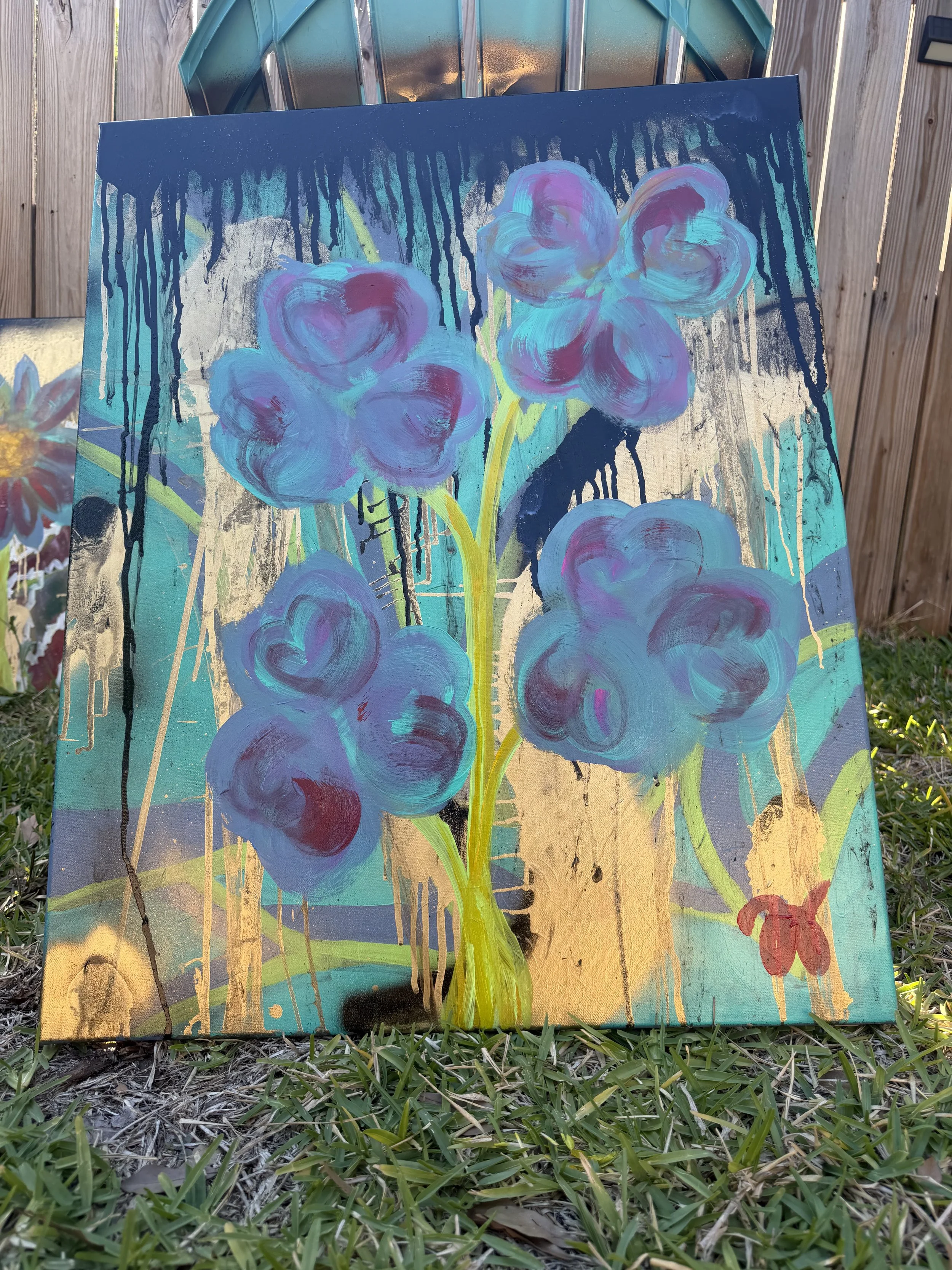 "Prairie Lupi" Vivid Abstract Floral Canvas Art