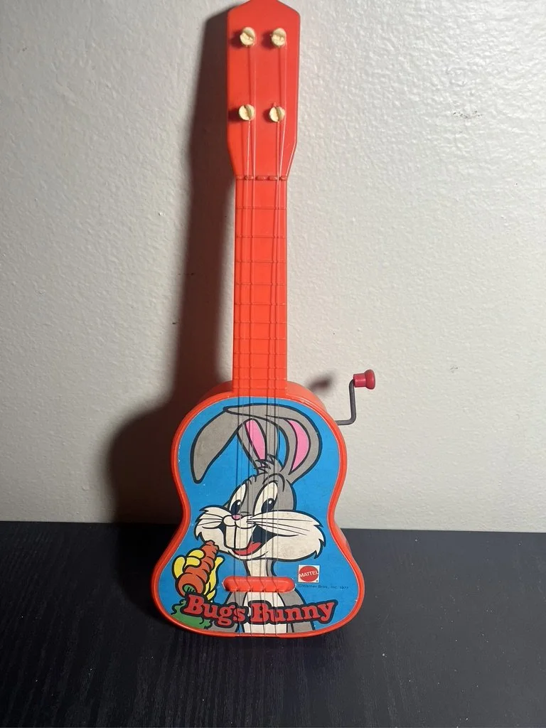 Vintage Bugs Bunny Mini Toy Guitar - Red