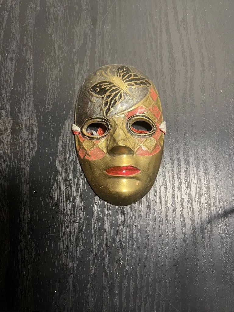 Venetian Masquerade Gold Mask with Butterfly Accent