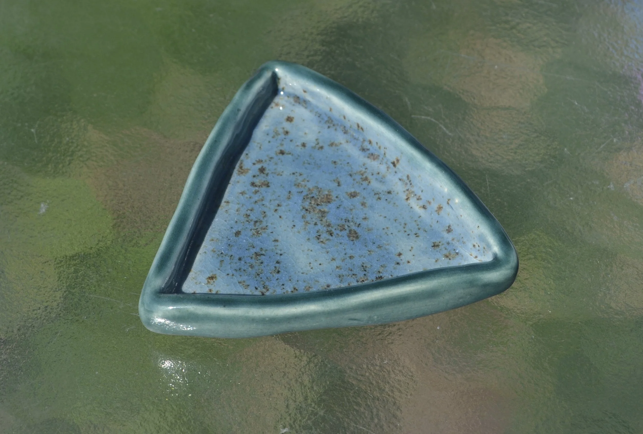 Blue-Green Triangular Tray
