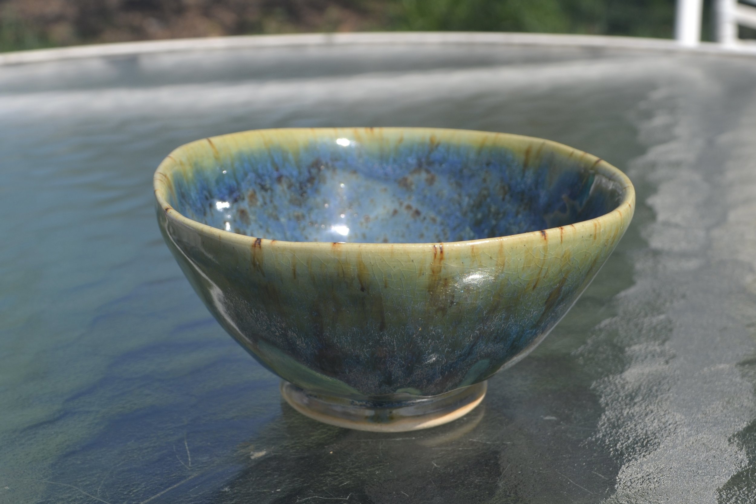 Green and Blue Footed Bowl