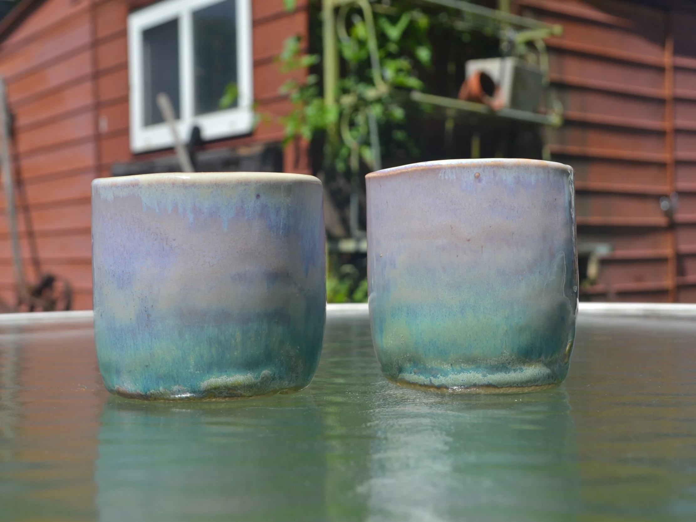 Pair of Lavender and Mint Cups