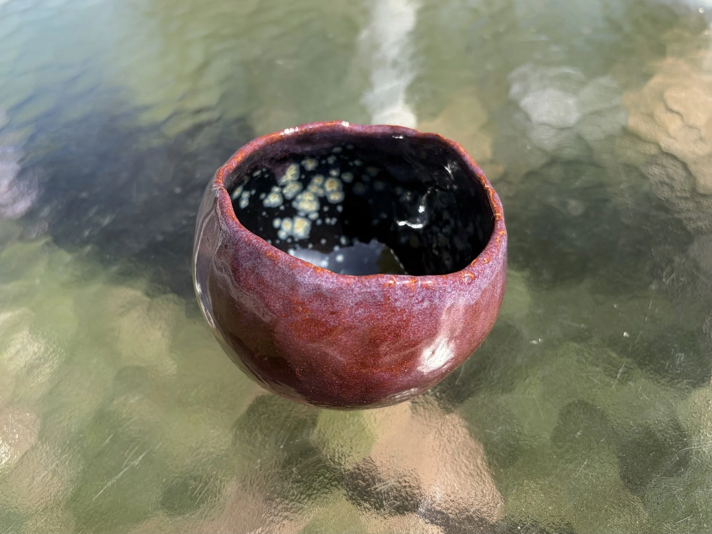Purple and Red Pinch Pot