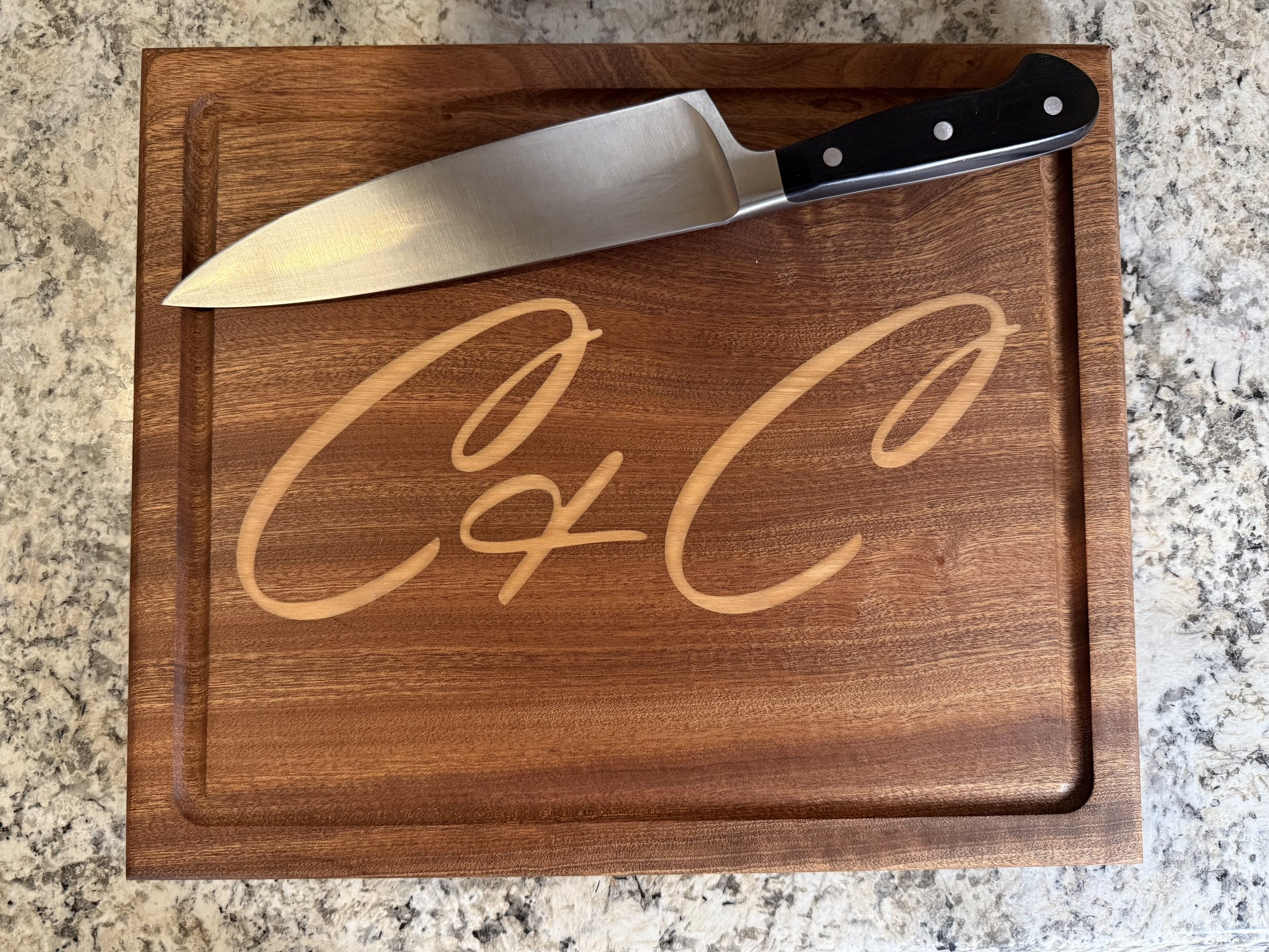 Sapele & Maple Inlay Cutting Board