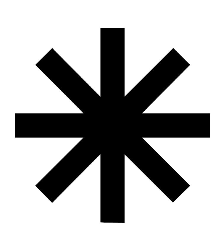 A black background with white lines forming a symmetrical star-like pattern, with diagonal rectangles extending from the center.