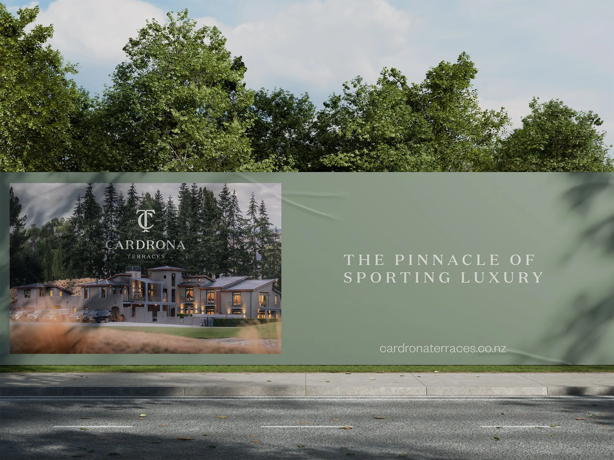 Modern logo and brand identity design for luxury accomodation in New Zealand