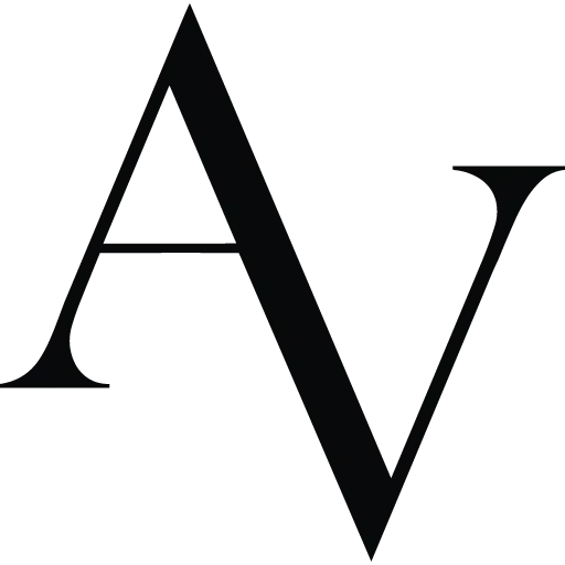 Black background with a stylized, angular letter 'A' logo.