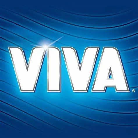 VIVA logo with a blue background and curved lines.