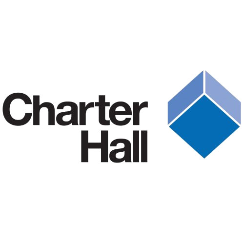 Charter Hall logo with stylized cube graphic and bold text.