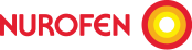 Nurofen logo with red text and a yellow-orange target symbol