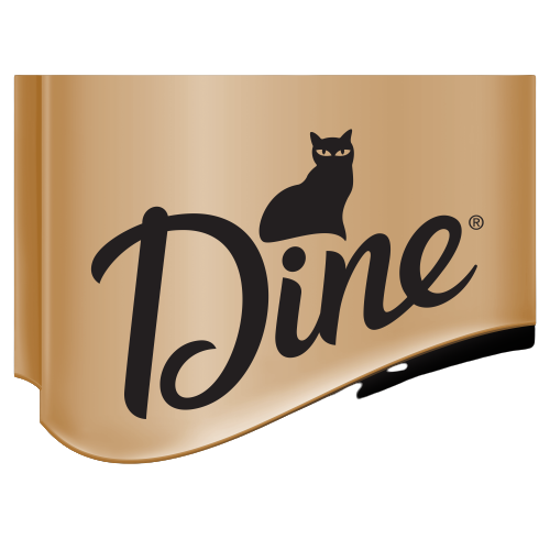 Logo of Dine, featuring a black cat silhouette above the word 'Dine' on a beige background.
