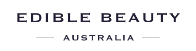 Text reading 'Edible Beauty Australia' on a dark background.
