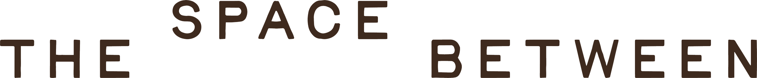 Text on an image that says 'The space between' in large letters.