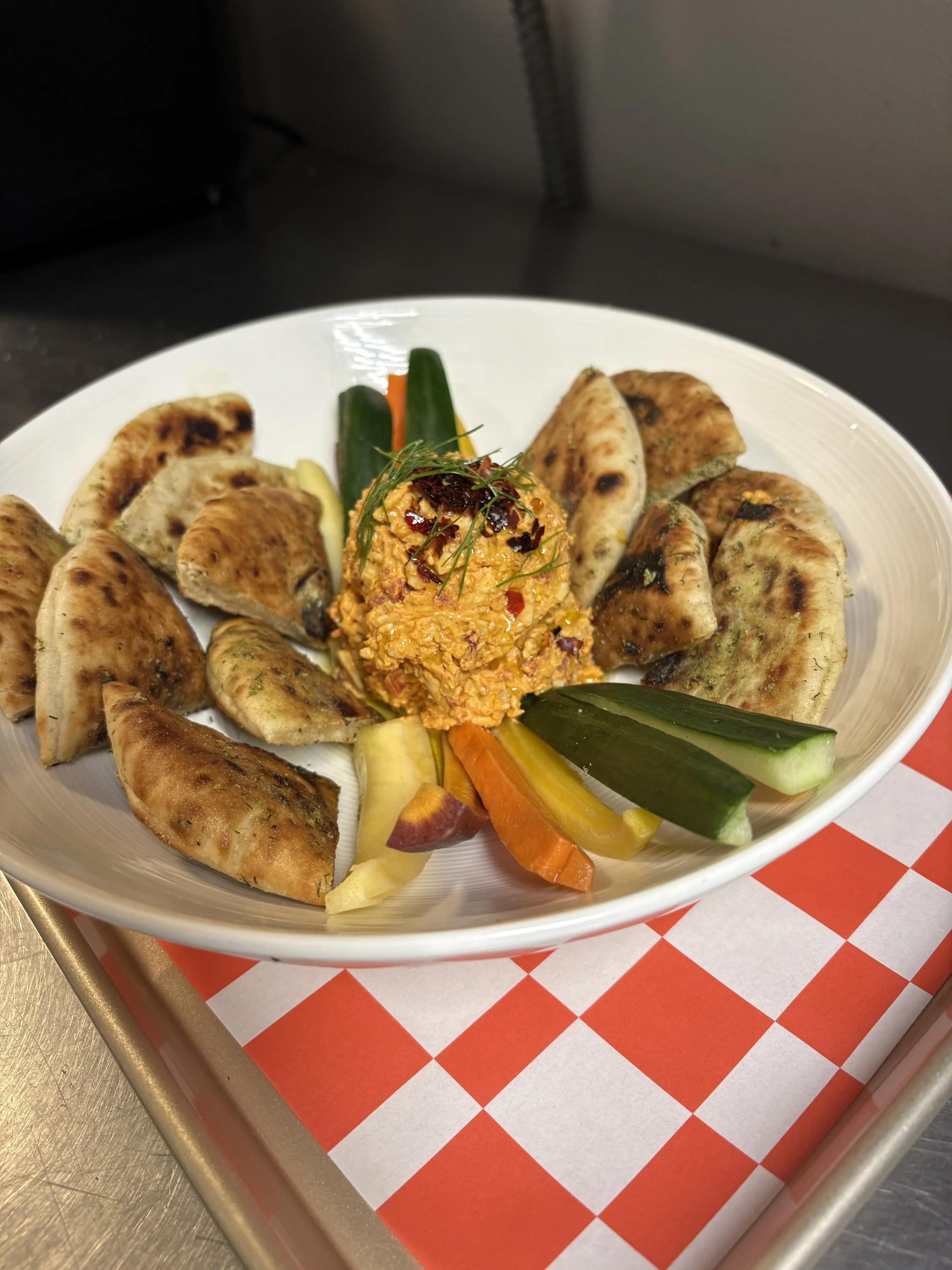 Pimento dip w/ grilled pita & fresh veggies
