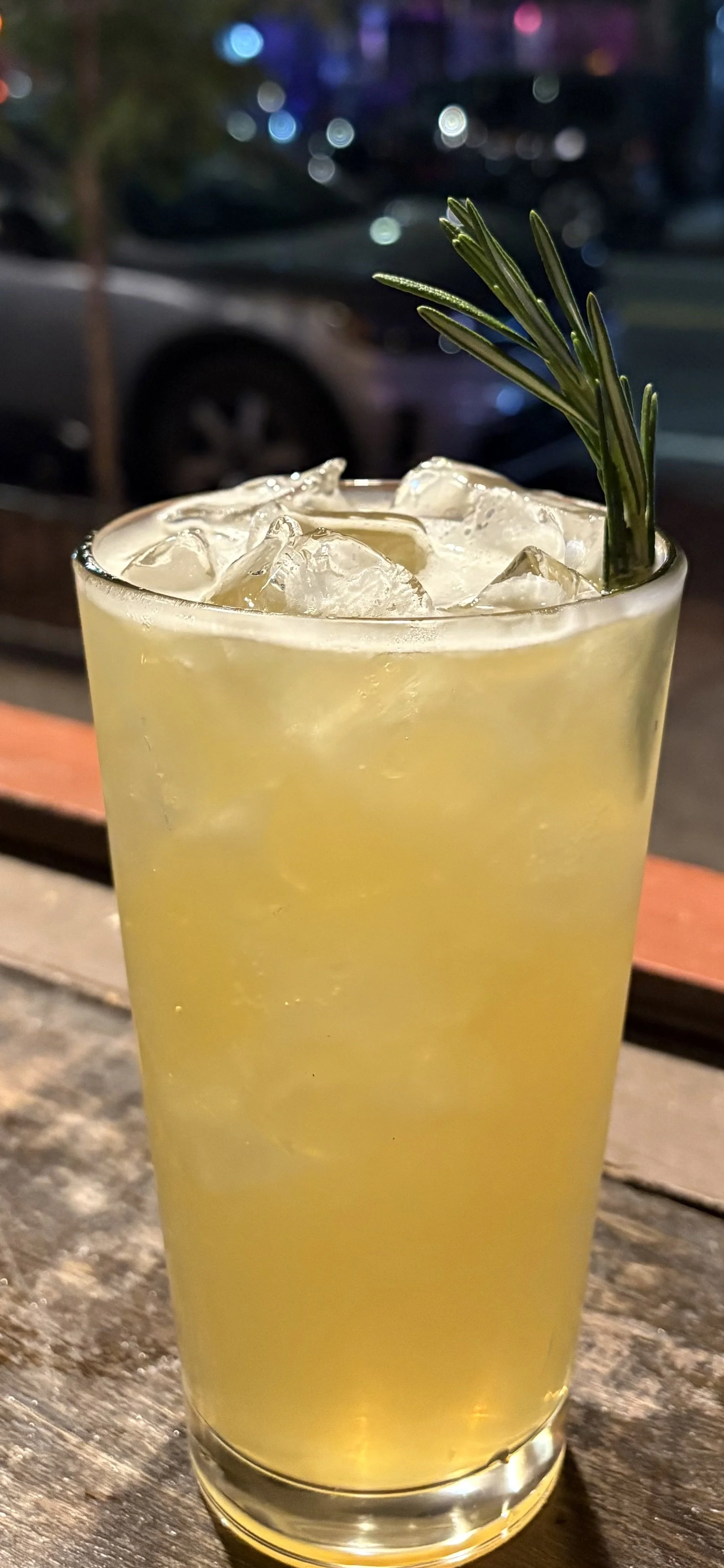 Frandy Shandy: gin; sugar; lemon; rosemary; IPA