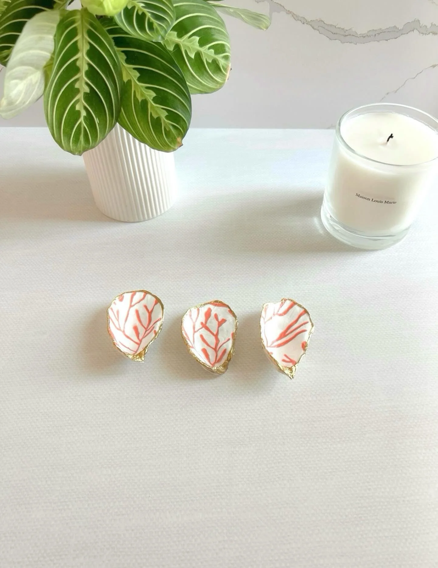 A subtle coral set, inspired by the coast. 🤍

#ateliercoquillestudio #coastaldecor #shellart