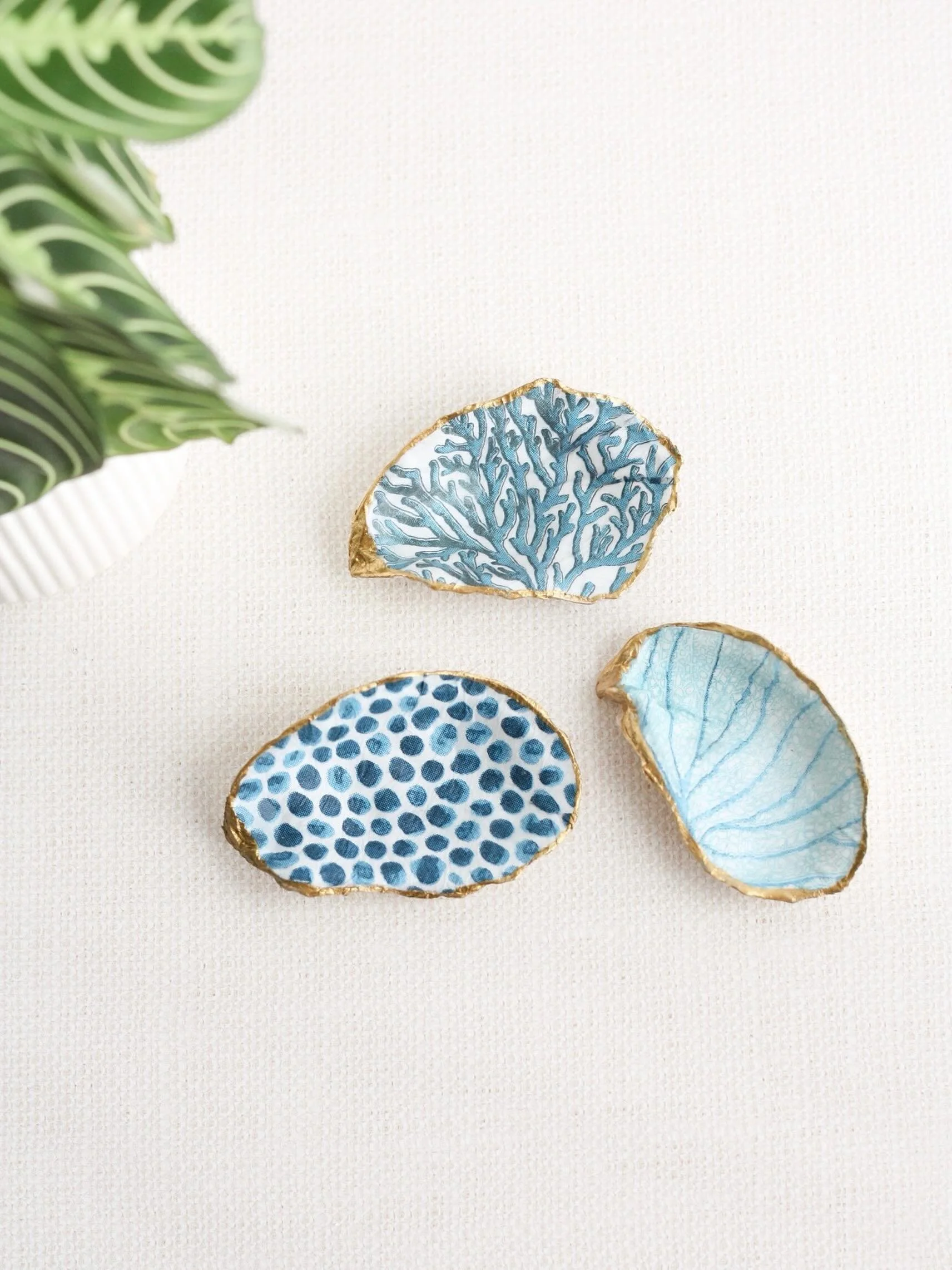 Mini oyster shells sold as a set of three 🤍
Each shell is hand-finished with delicate blue coastal patterns and gilded edges, bringing a soft seaside touch to coffee tables, vanities, and little corners of the home.

#ateliercoquille #coastaldecor #