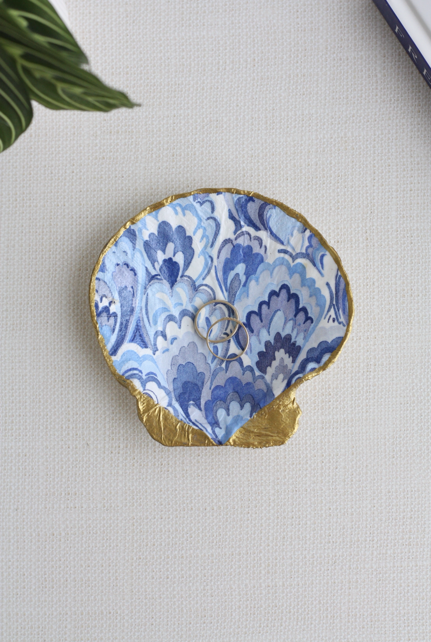 Marée Bleu Scallop Ring Dish