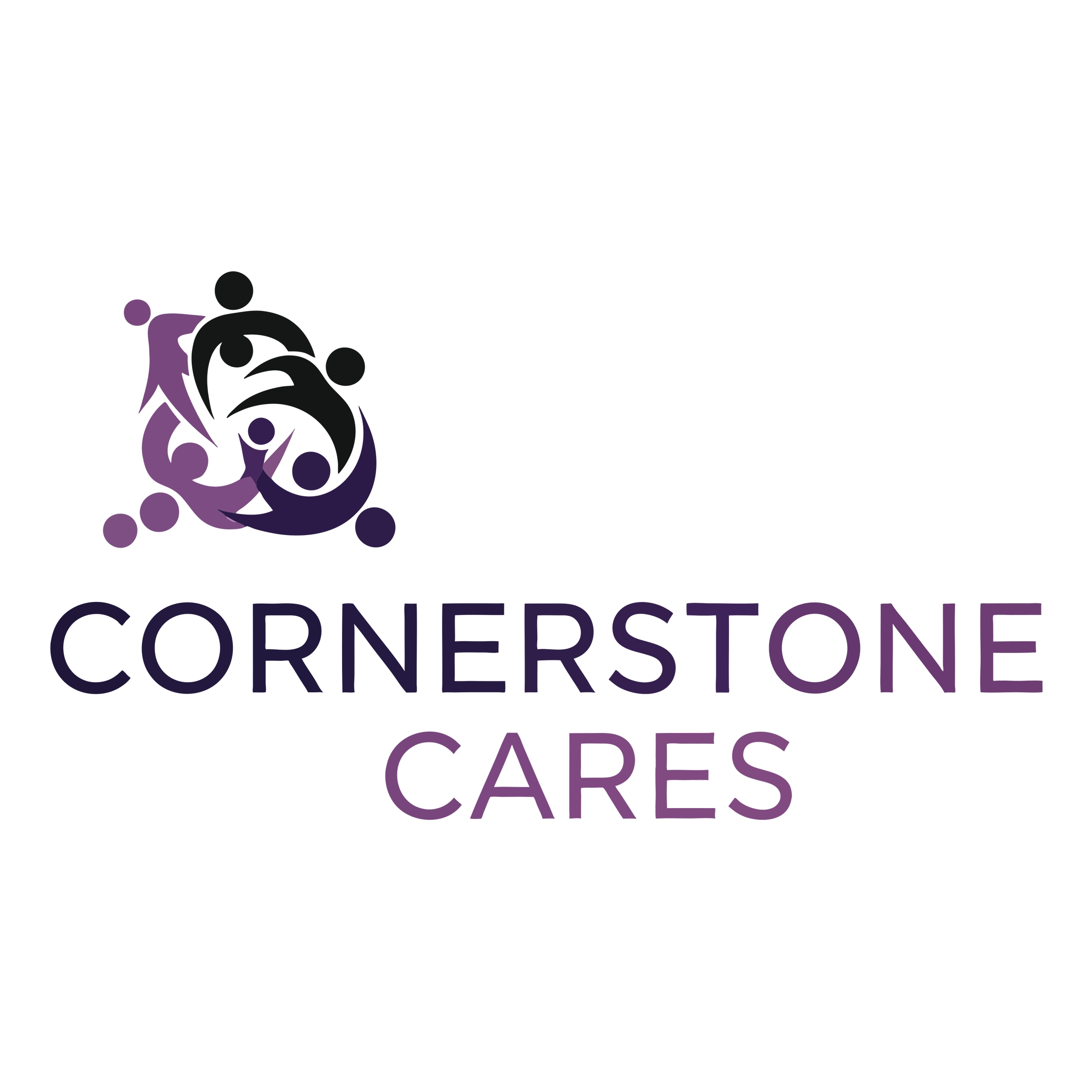 Neon sign reading 'Cornerstone Carves' with purple and pink accents.