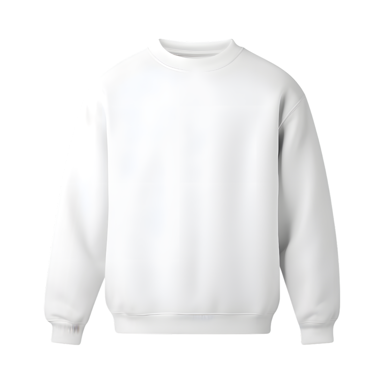 White crewneck sweatshirt isolated on black background