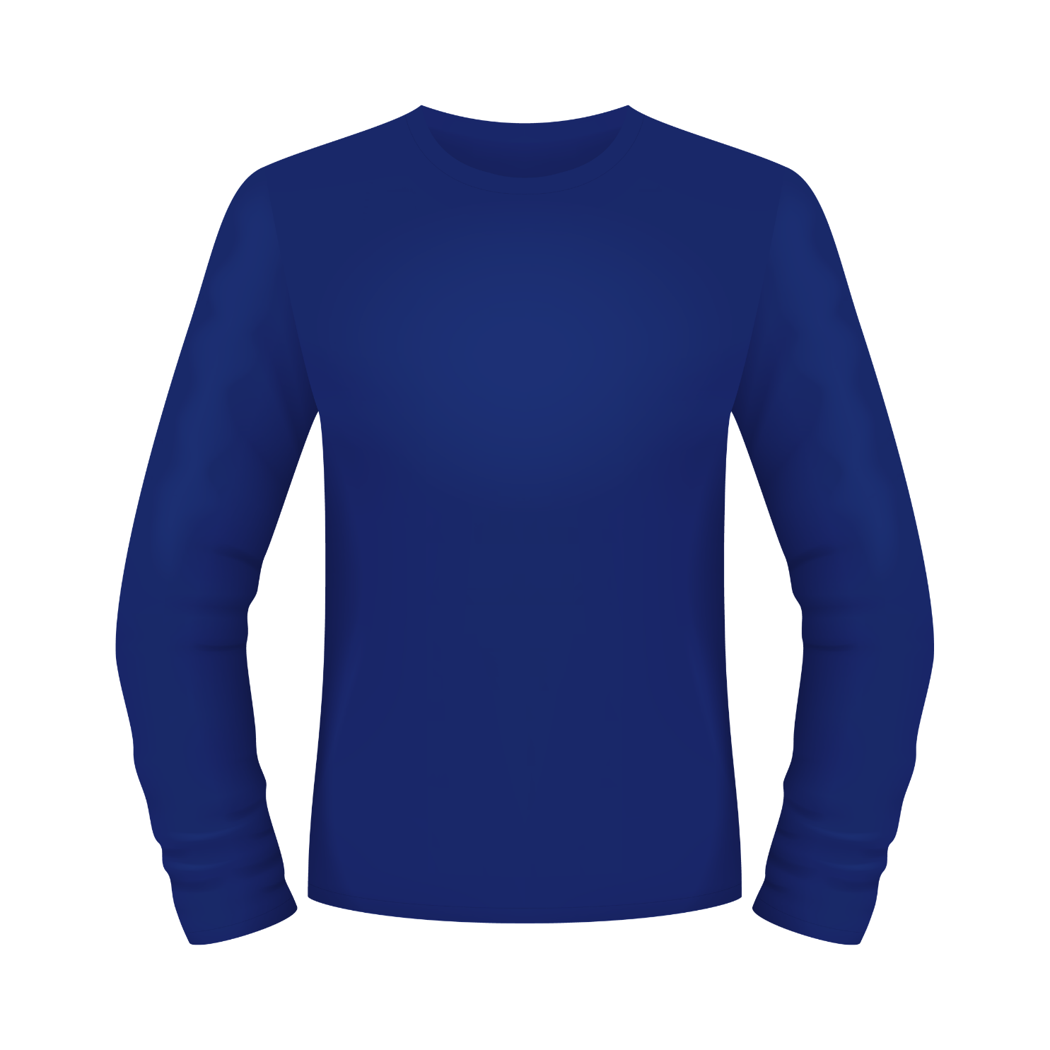 Blue long-sleeve shirt on a black background.