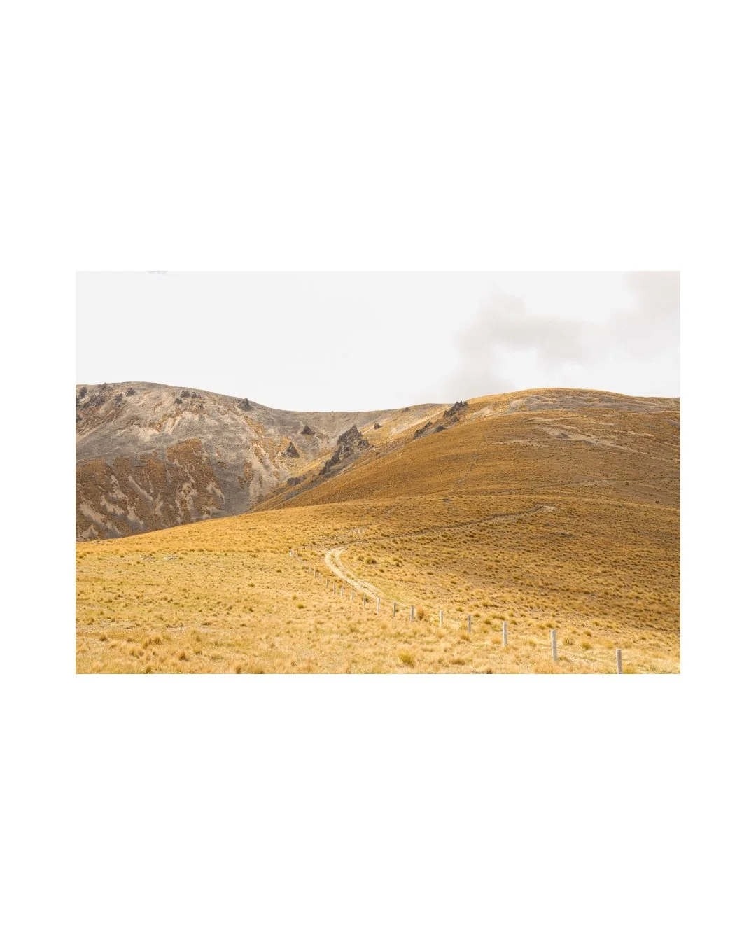 Golden Landscape of Omarama Saddle - Unframed Print