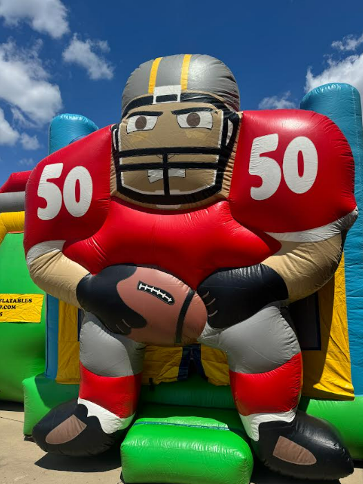 FOOTBALL BOUNCE HOUSE AND WATER SLIDE COMBO