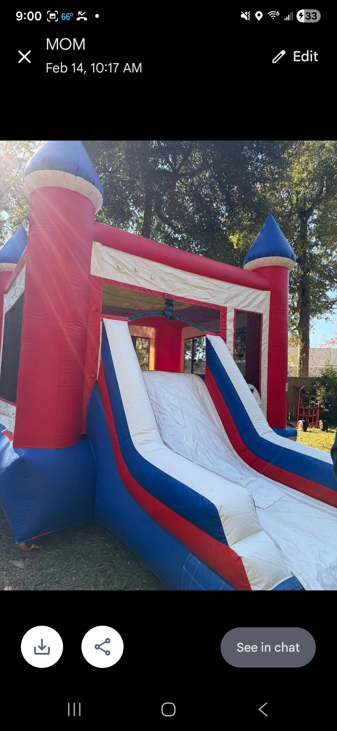 Red White and Blue Bounce House Water Slide Combo/Pool Attachment