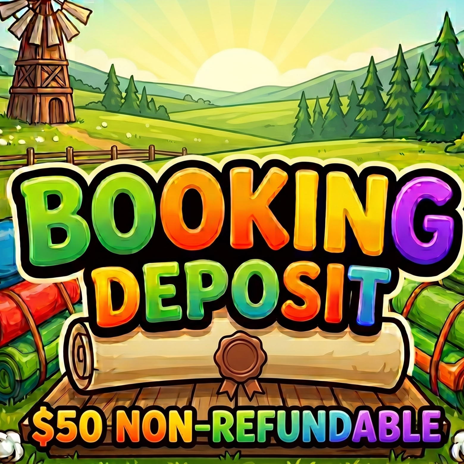 BOOKING DEPOSIT $50.00