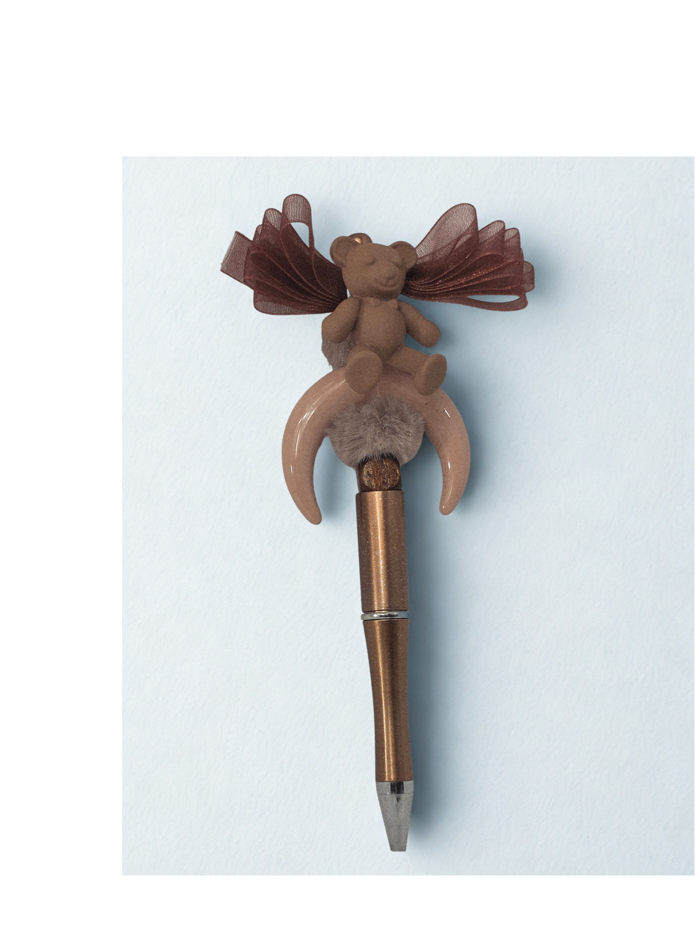 Brown Bear Moon Beaded Pen