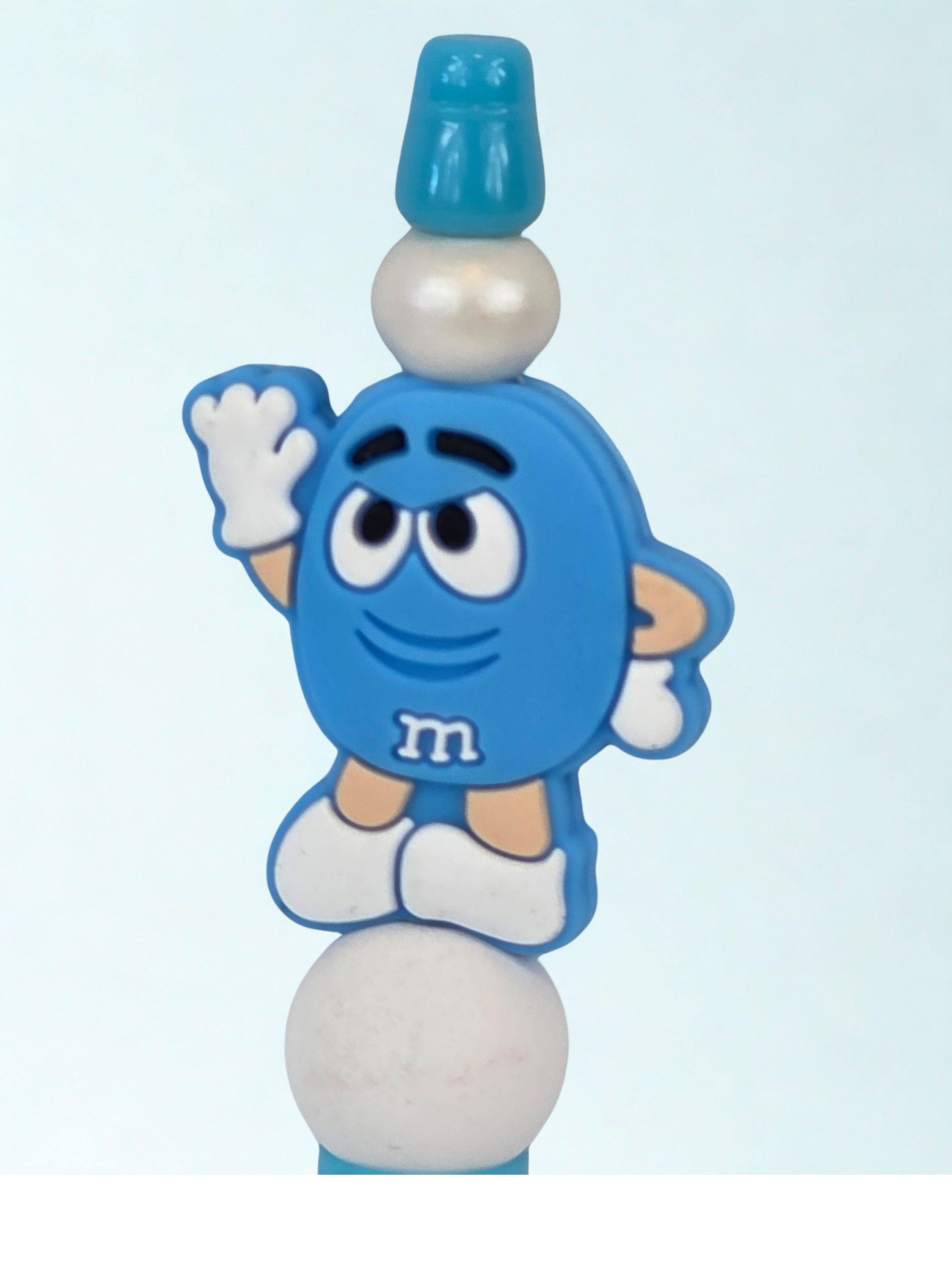 Blue M&M Beaded Pen