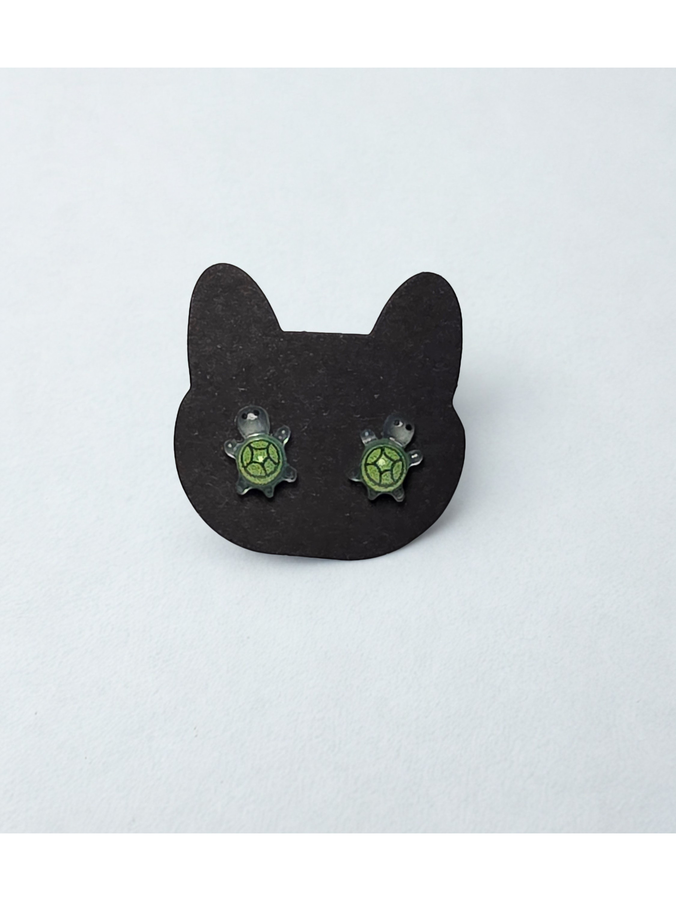 Green Turtle Earrings