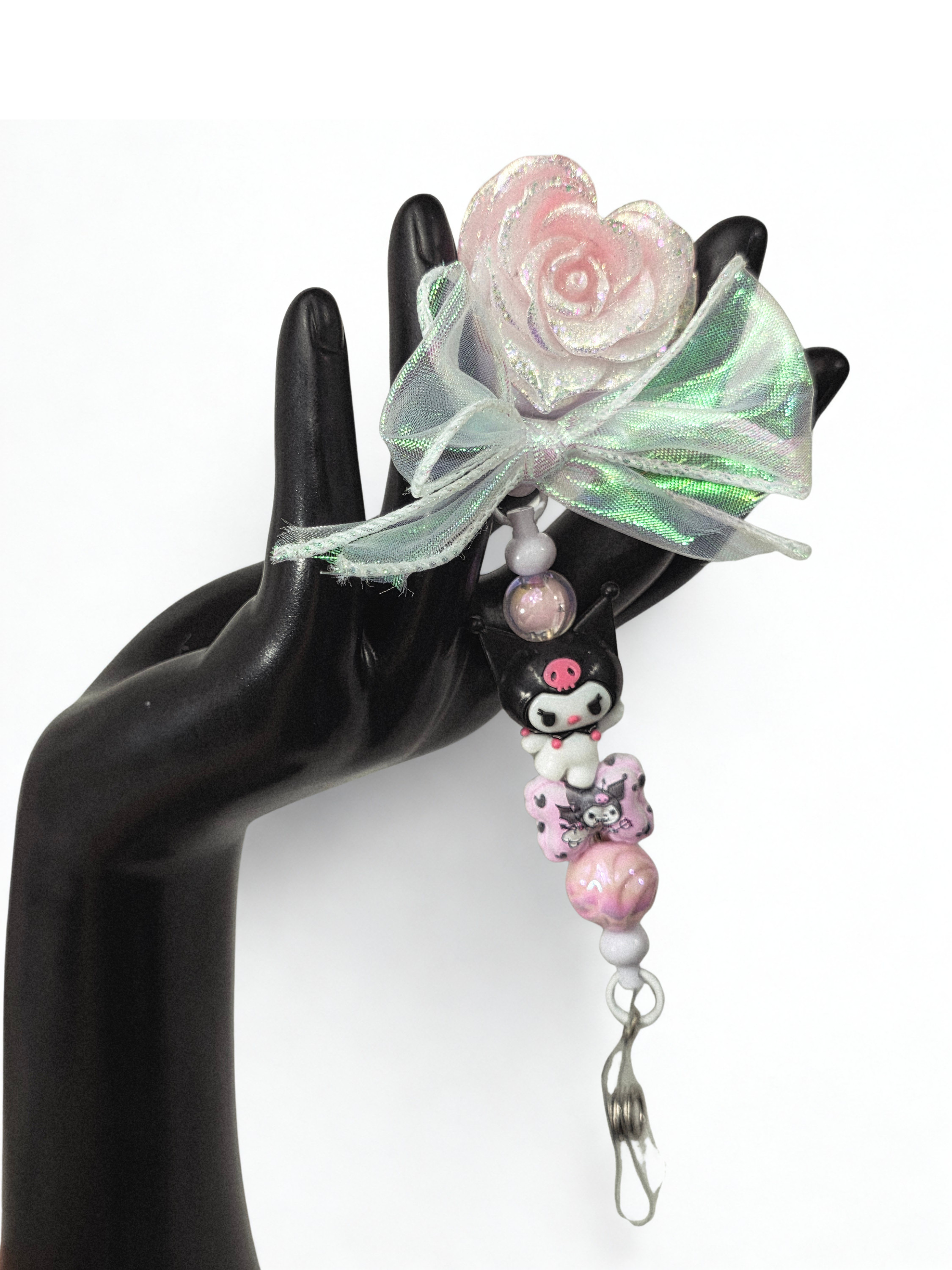 Kuromi Flower Badge Holder