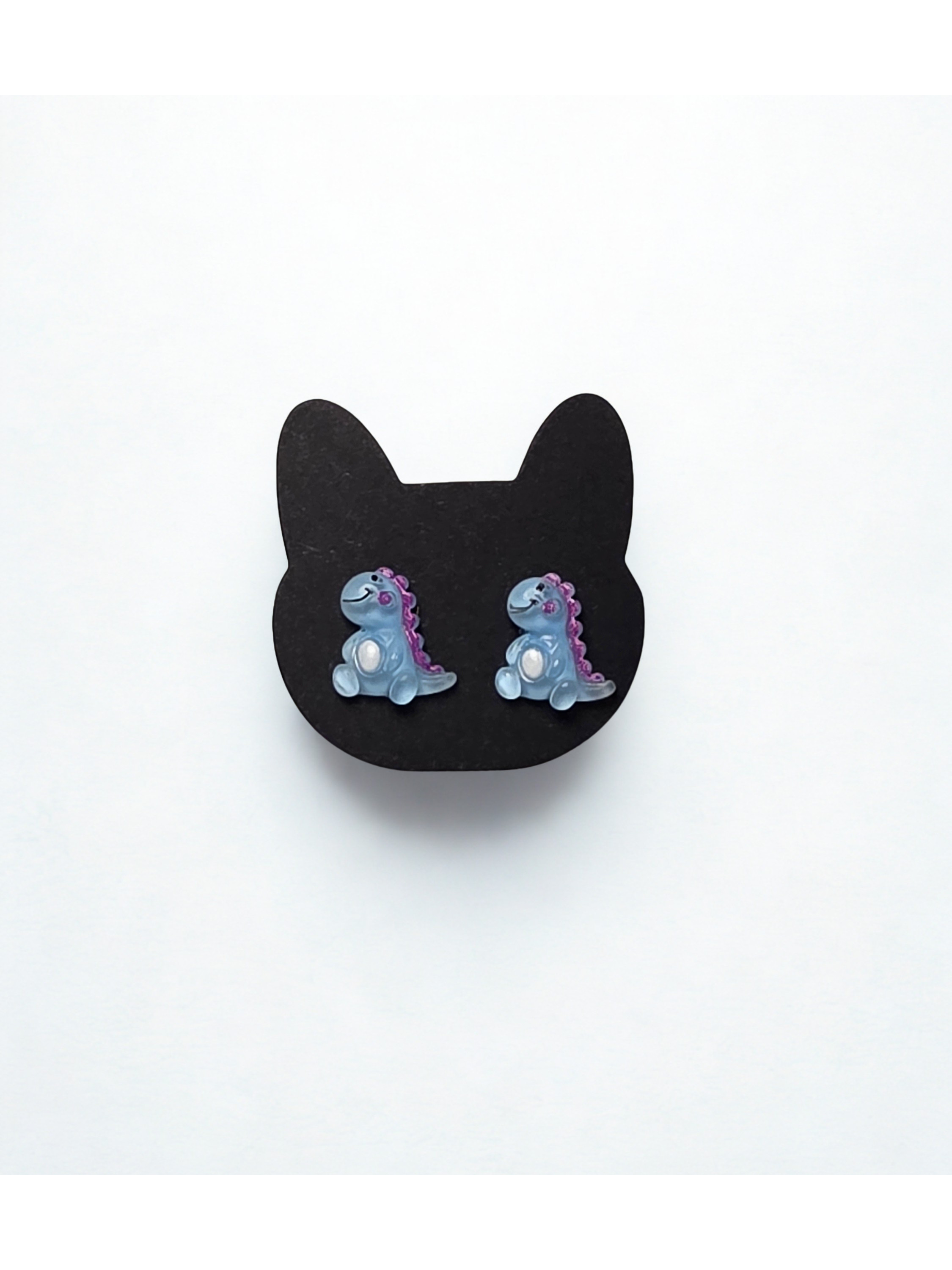 Blue Dinosaur Earrings