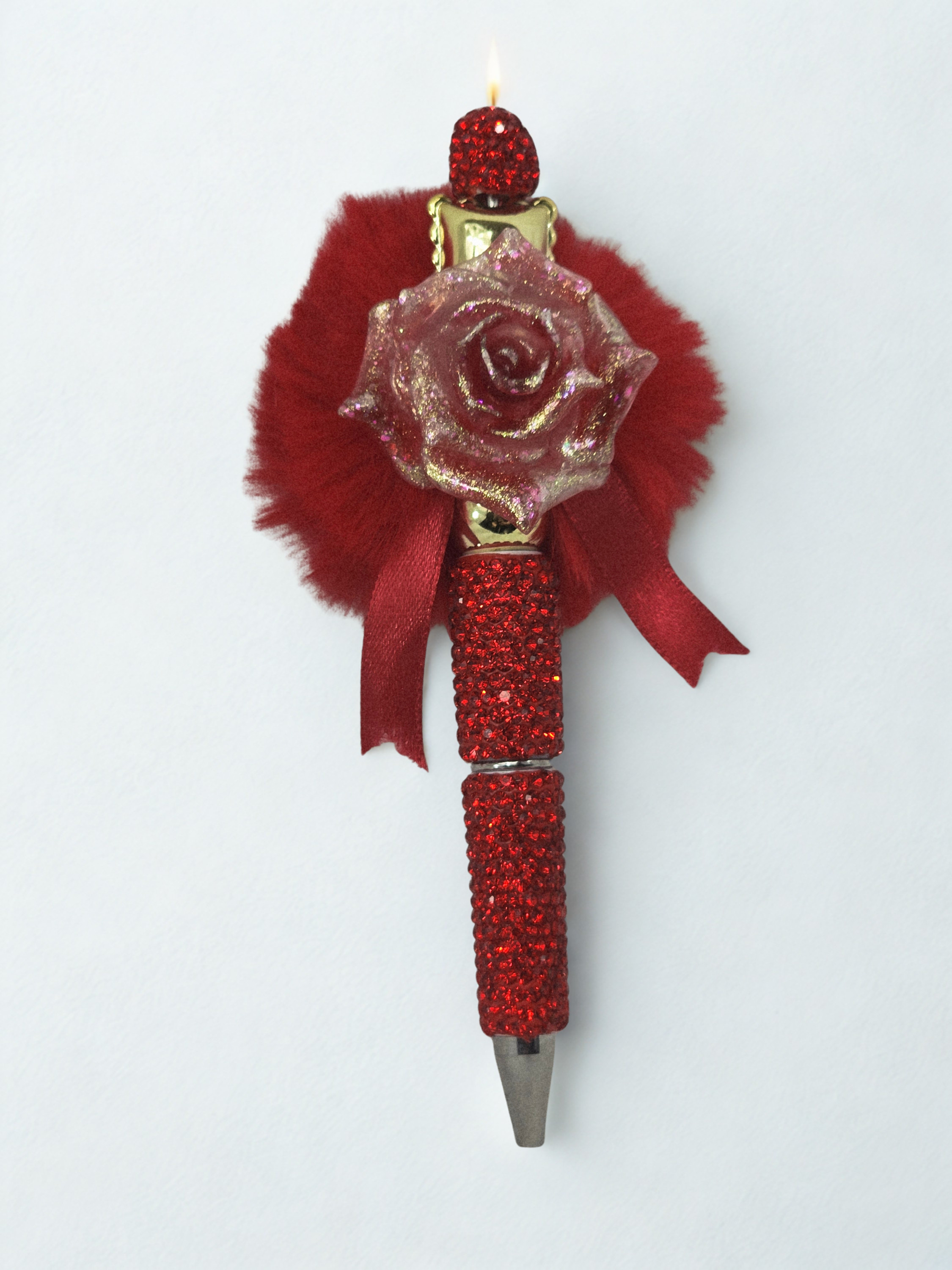Rose Pompom Fancy Pen