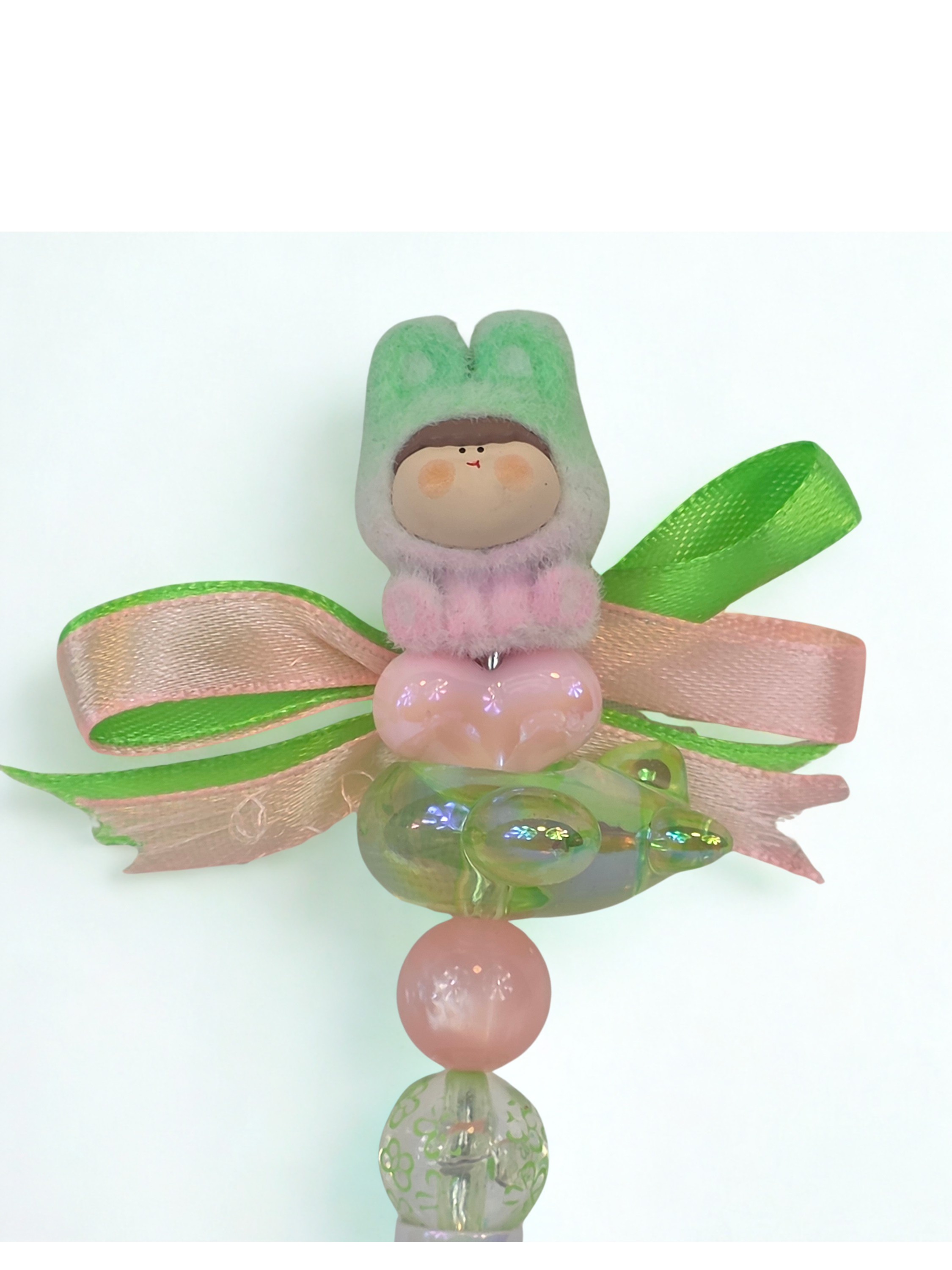 Green Pink Beaded Pen