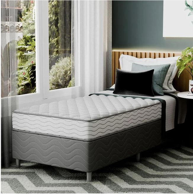 Cama Box Com Colchão Solteirão Howie Espuma D33 (17x108x1... Branco