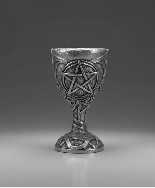 Cálice Taça Pentagrama Peq. Altar Mágico Wiccano Estanho