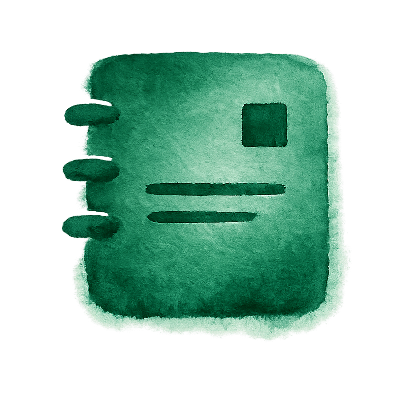 Watercolor illustration of a green gym locker with a small square lock and three horizontal lines on the door.