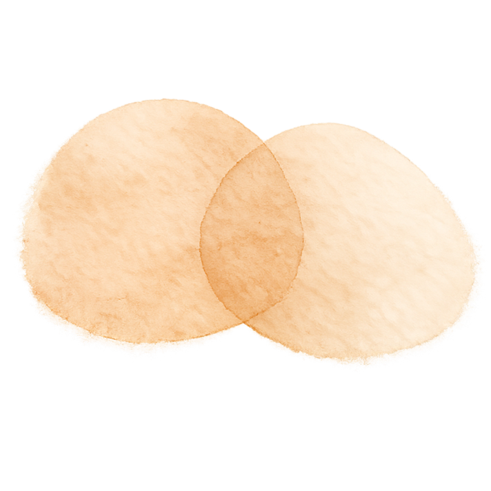Two round, flat, beige-colored potato chips overlapping each other.