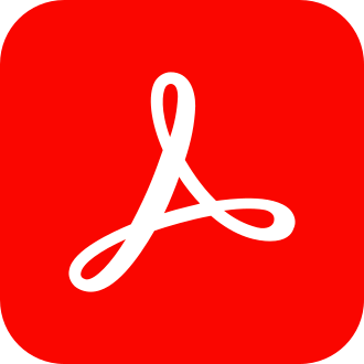 Adobe Acrobat logo with a white stylized 'A' on a red background.