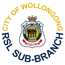 City of Wollongong RSL Sub-Branch emblem with text and shield logo