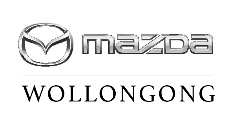 Mazda logo with 'Wollongong' dealership text below.