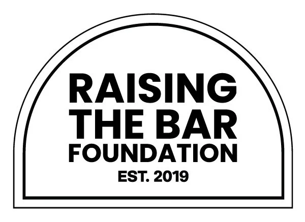Logo for Raising The Bar Foundation, established in 2019.